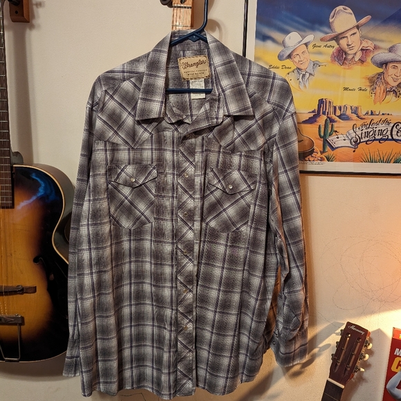 Wrangler Long Sleeve Pearl Snap Shirt - Picture 1 of 4